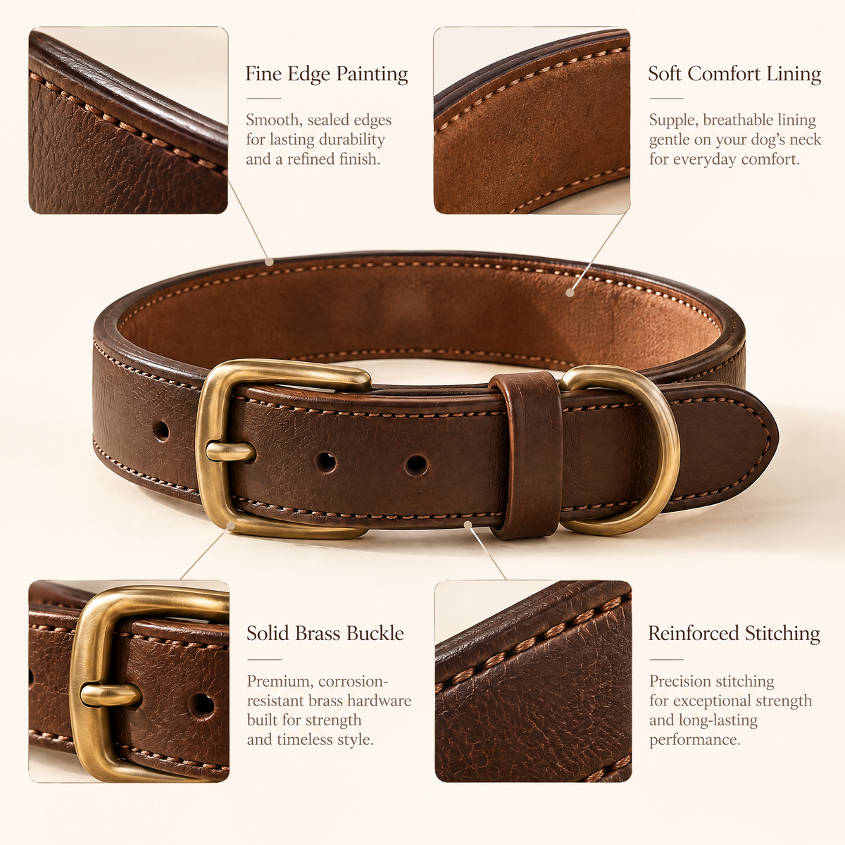 Avenmorne™ Classic Leather Dog Collar