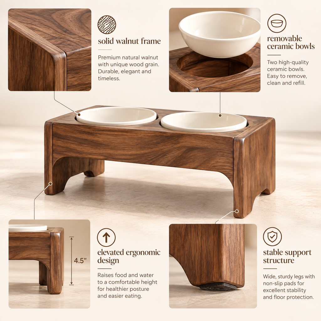 Avenmorne™ Elevated Double Pet Bowl Stand
