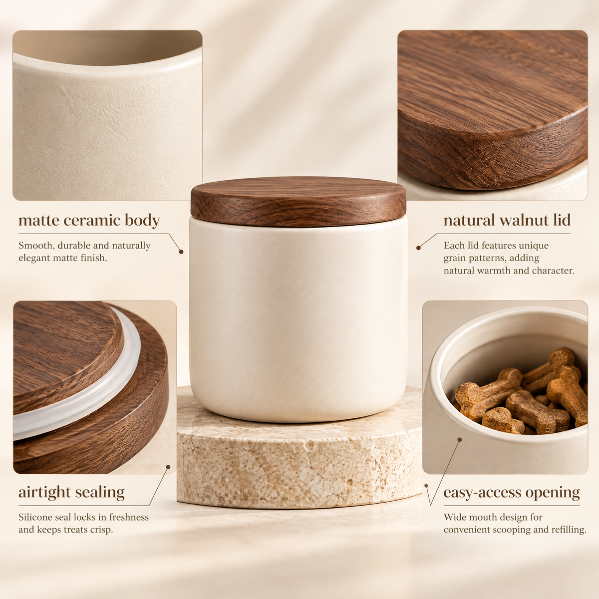 Avenmorne™ Ceramic Pet Treat Storage Jar