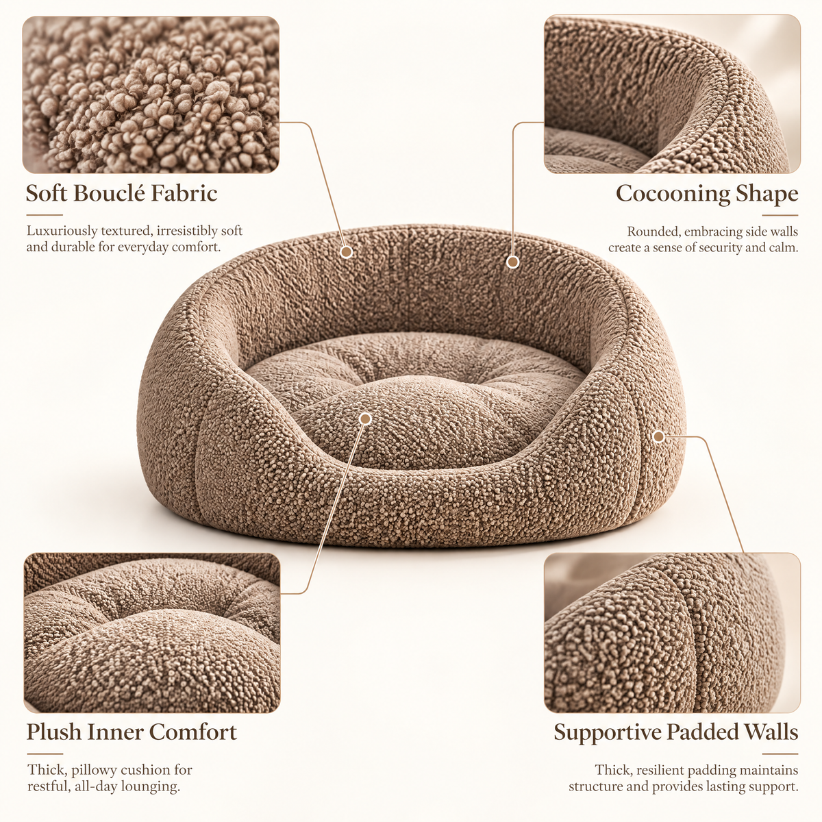 Avenmorne™ Plush Donut Pet Bed