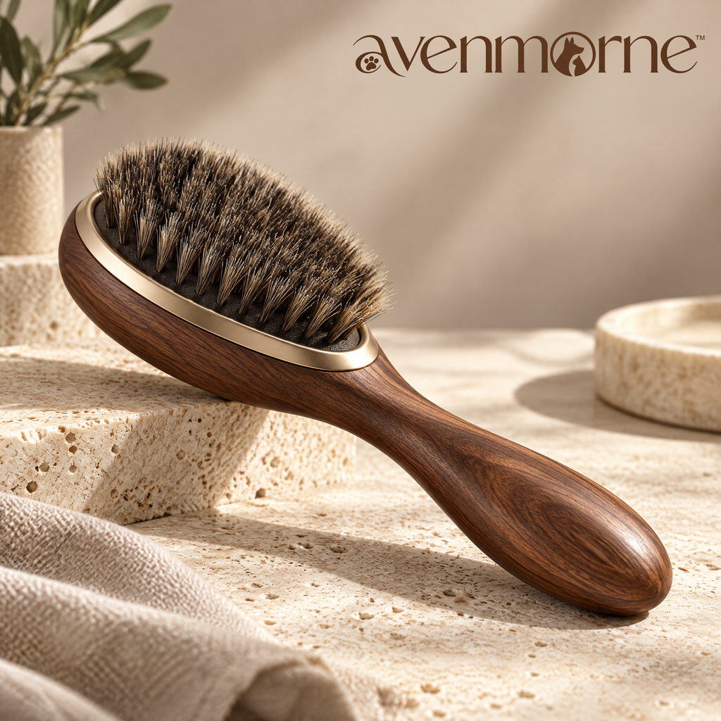 Avenmorne™ Natural Bristle Pet Grooming Brush