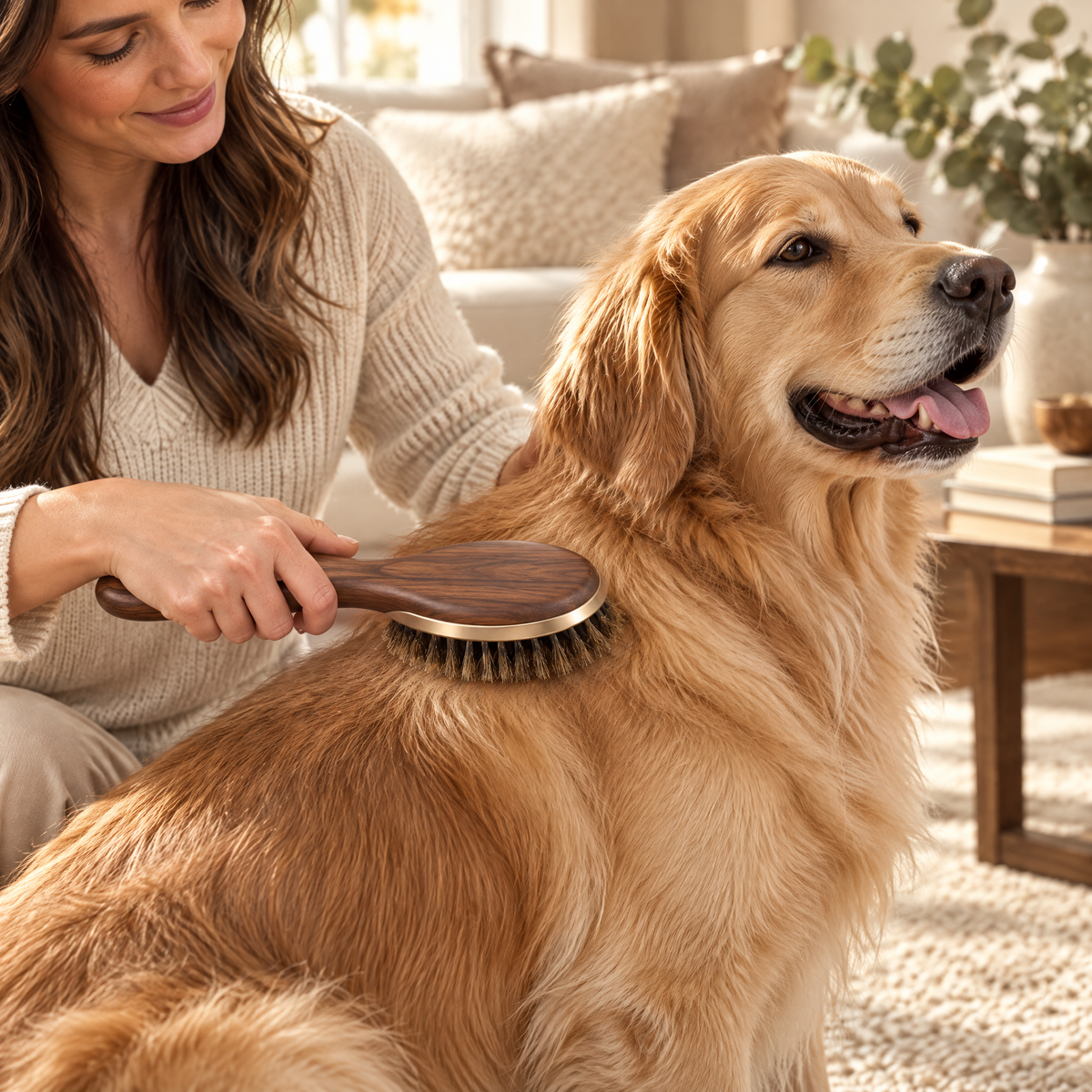 Avenmorne™ Natural Bristle Pet Grooming Brush